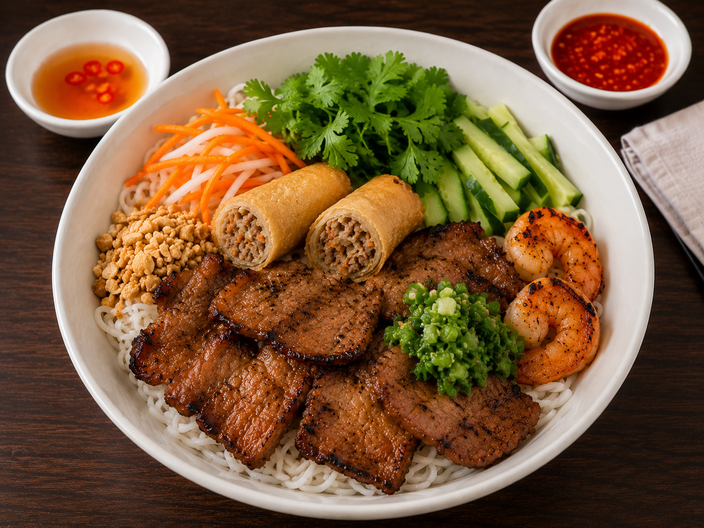 B&uacute;n 3 M&oacute;n 3-item vermicelli bowl