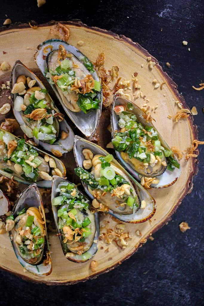 Grilled New Zealand mussels