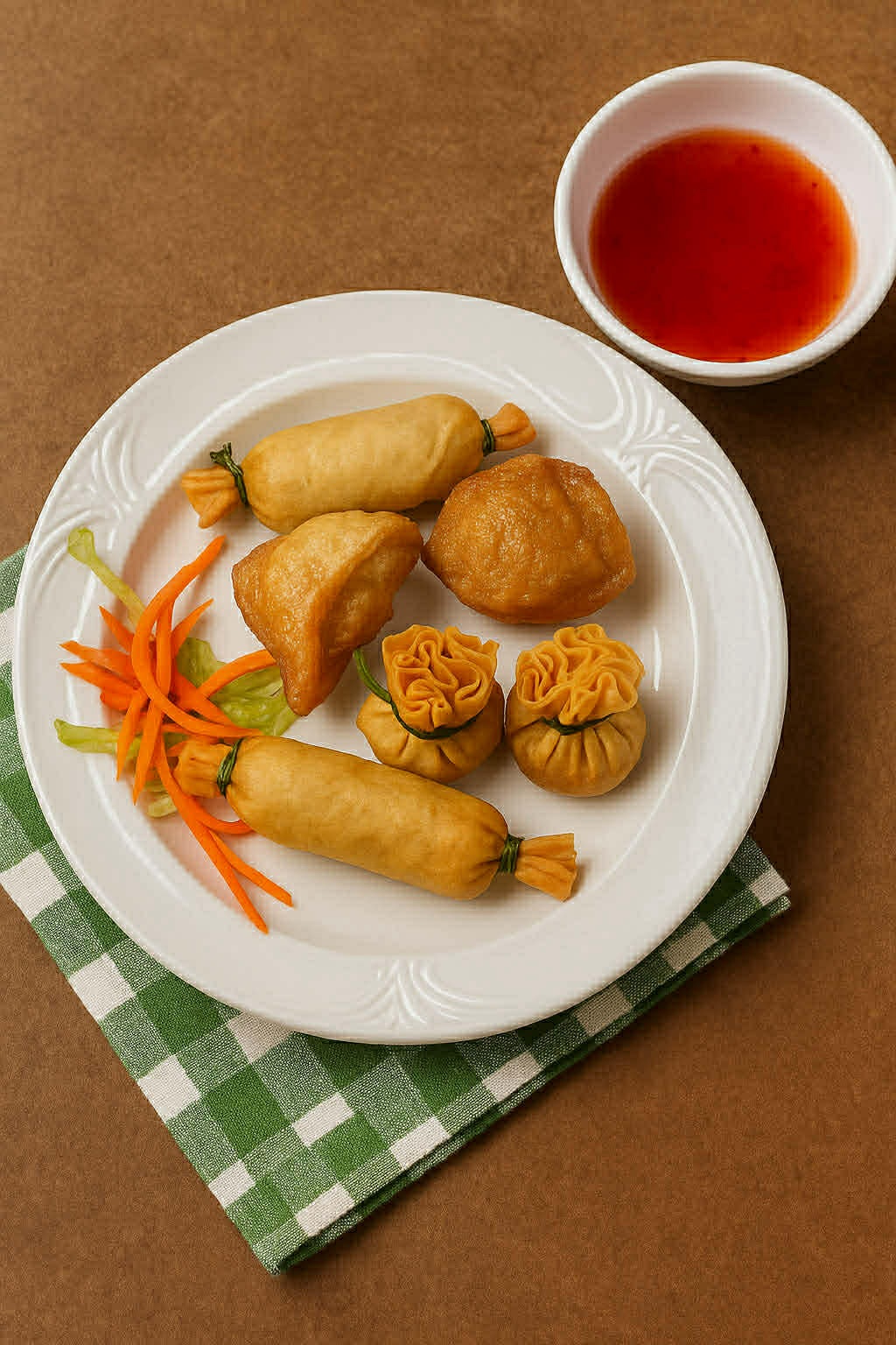 Spring rolls with shrimp and vegetable filling